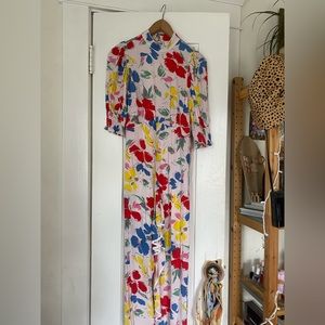 Rixo Floral High Neck Dress